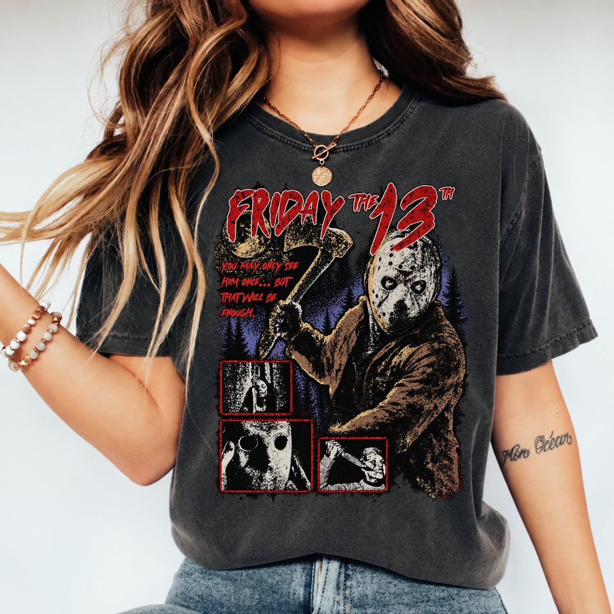 Vintage Slasher Horror T-Shirt – Black Gildan 5000 Graphic Tee