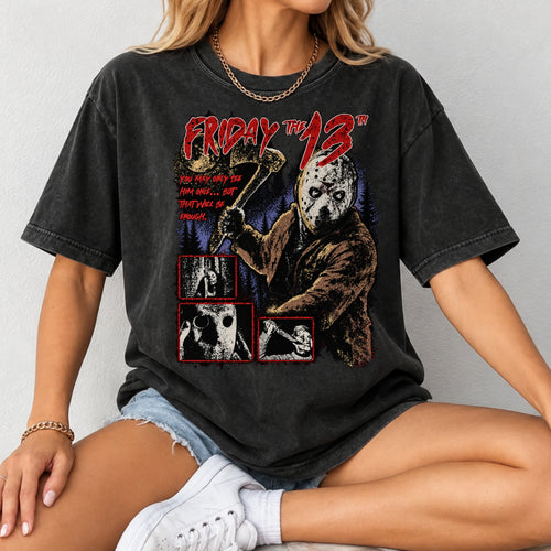 Vintage Slasher Horror T-Shirt – Black Gildan 5000 Graphic Tee