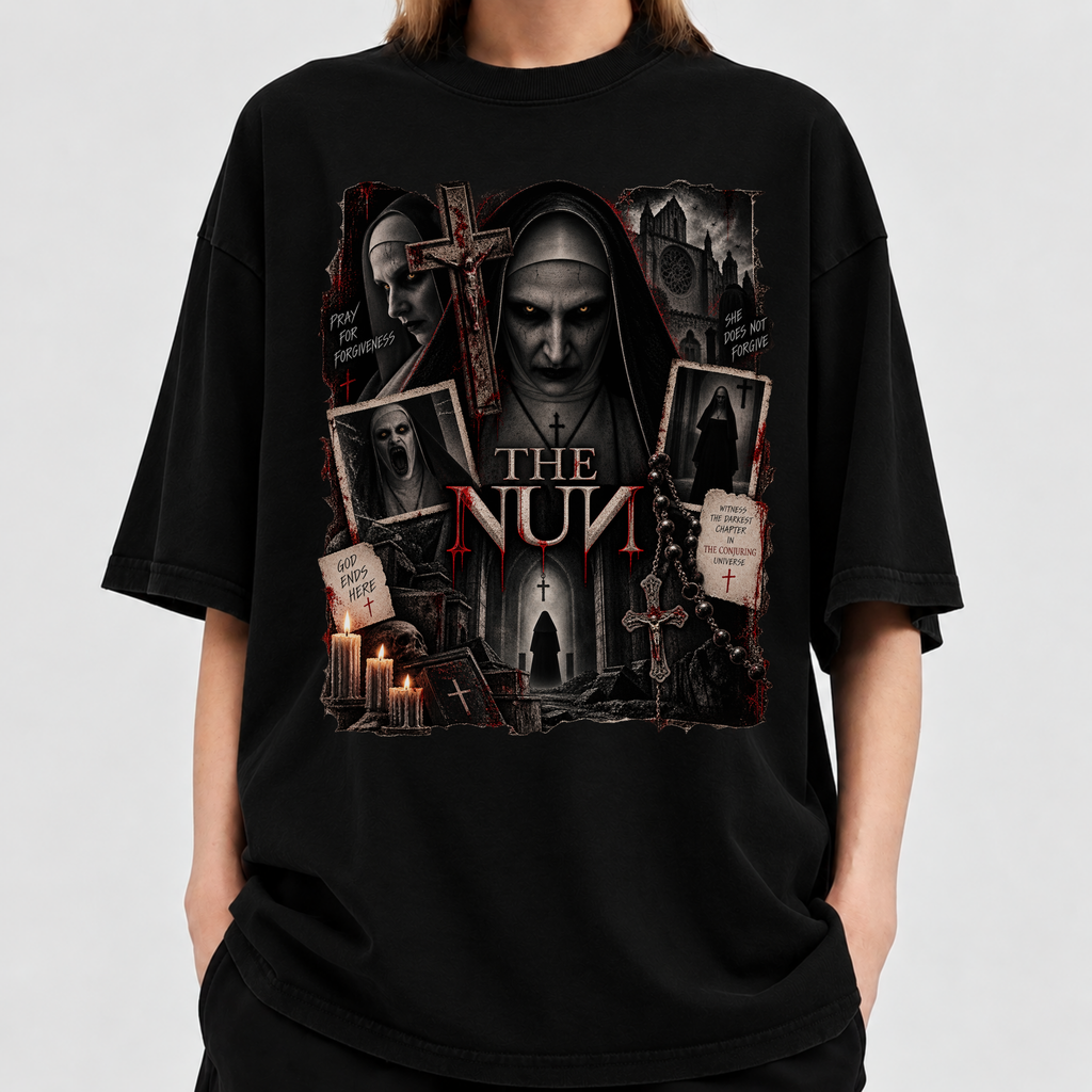 The Nun Horror T-Shirt – Gothic Scary Movie Tee | Conjuring Universe Fan Shirt