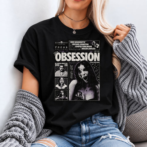 Vintage OBSESSION Movie T-Shirt, Frowning Nikki Graphic Tee, Gothic Horror Tee