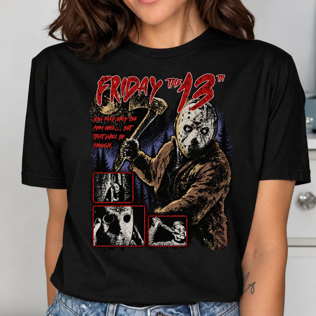 Vintage Slasher Horror T-Shirt – Black Gildan 5000 Graphic Tee