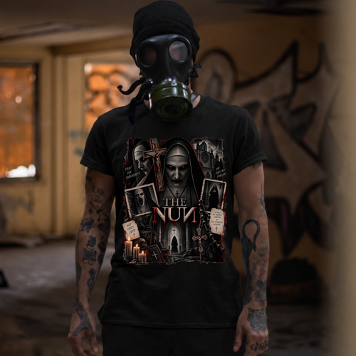 The Nun Horror T-Shirt – Gothic Scary Movie Tee | Conjuring Universe Fan Shirt