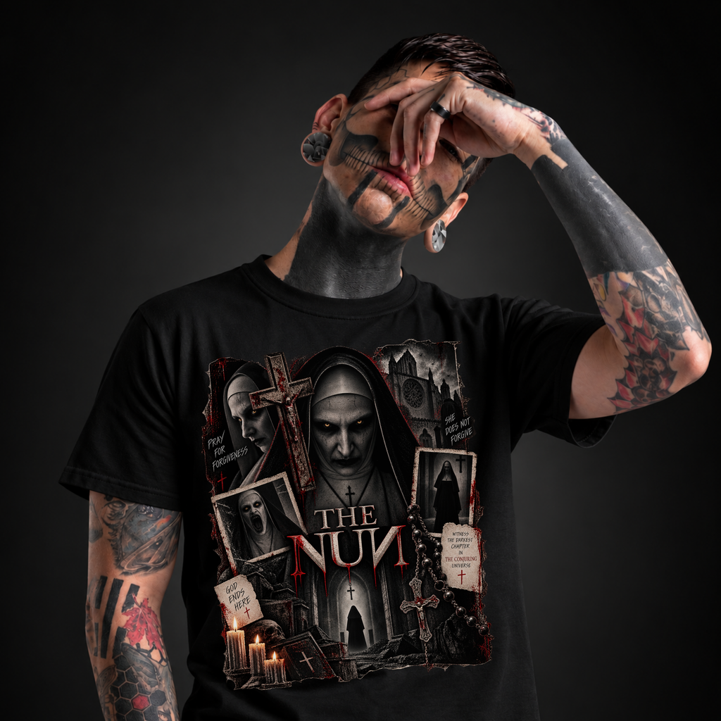 The Nun Horror T-Shirt – Gothic Scary Movie Tee | Conjuring Universe Fan Shirt